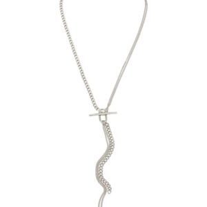 NWT All Saints silver long toggle necklace